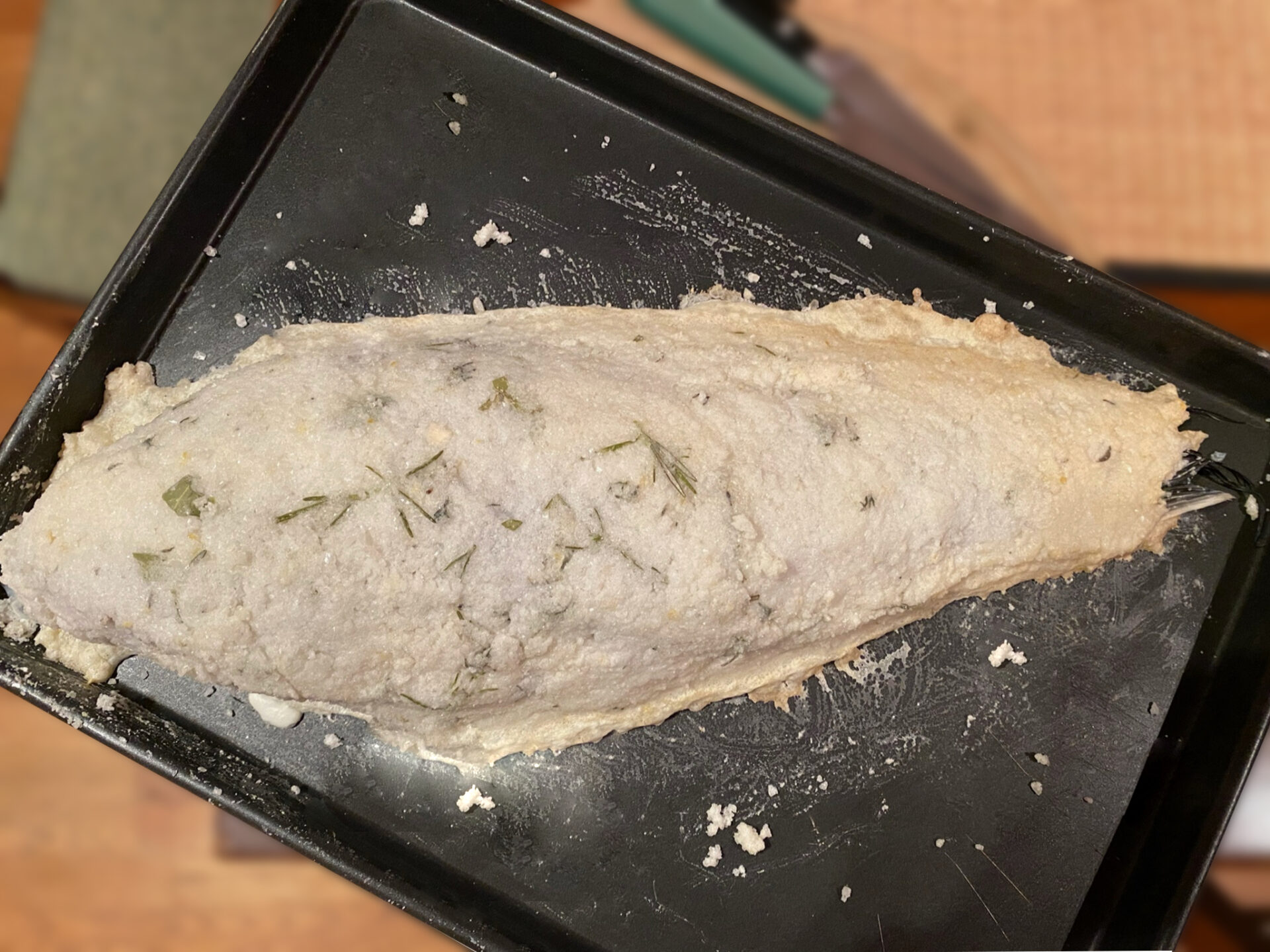 baked fish in sea salt crust crosta di sale