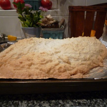 fish in crosta di sale sea salt