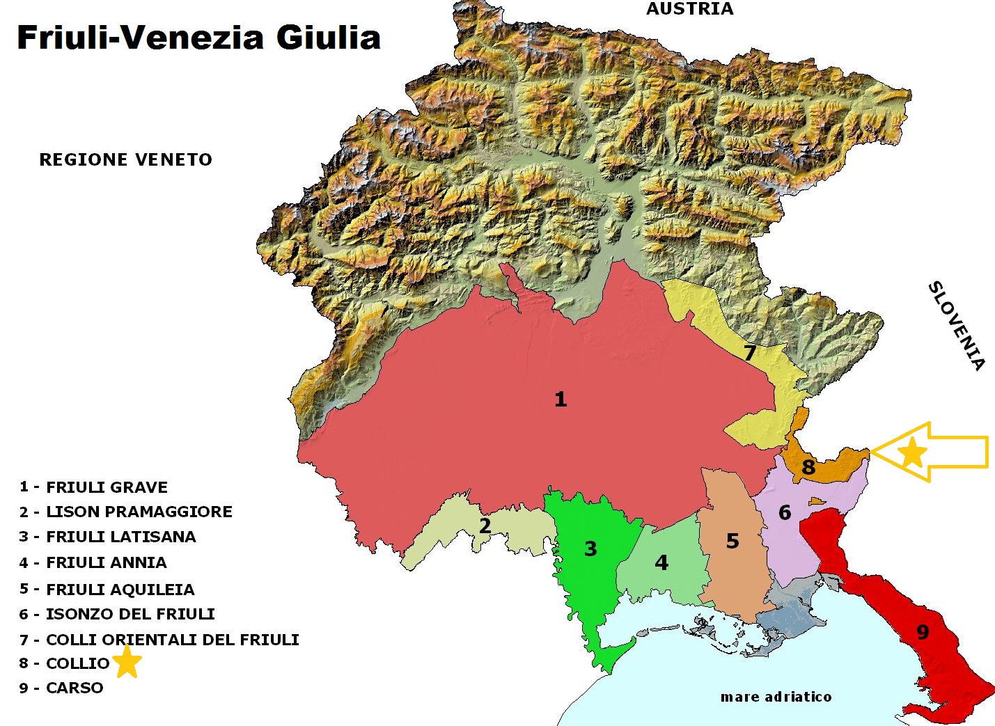 В честь какого растения область фриули. Friuli Venezia Giulia на карте.