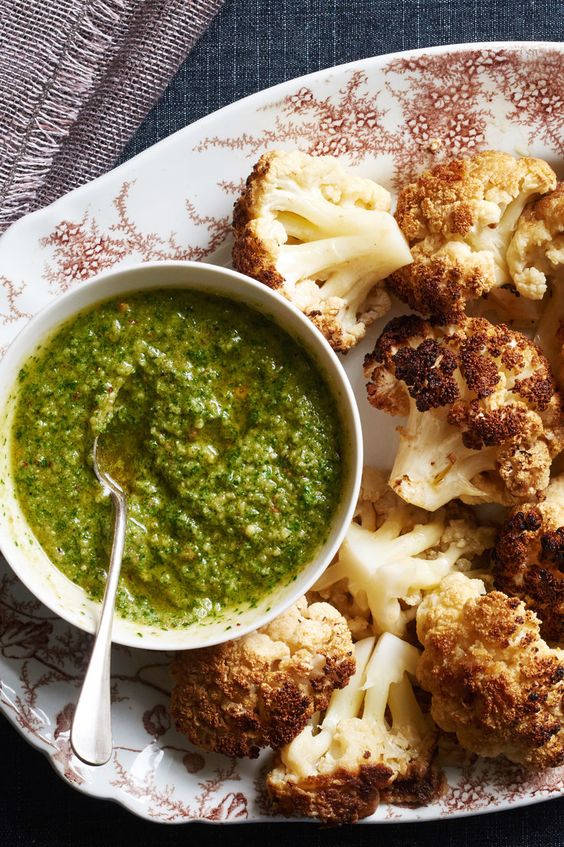 Cauliflower-with-almond-herb-sauce