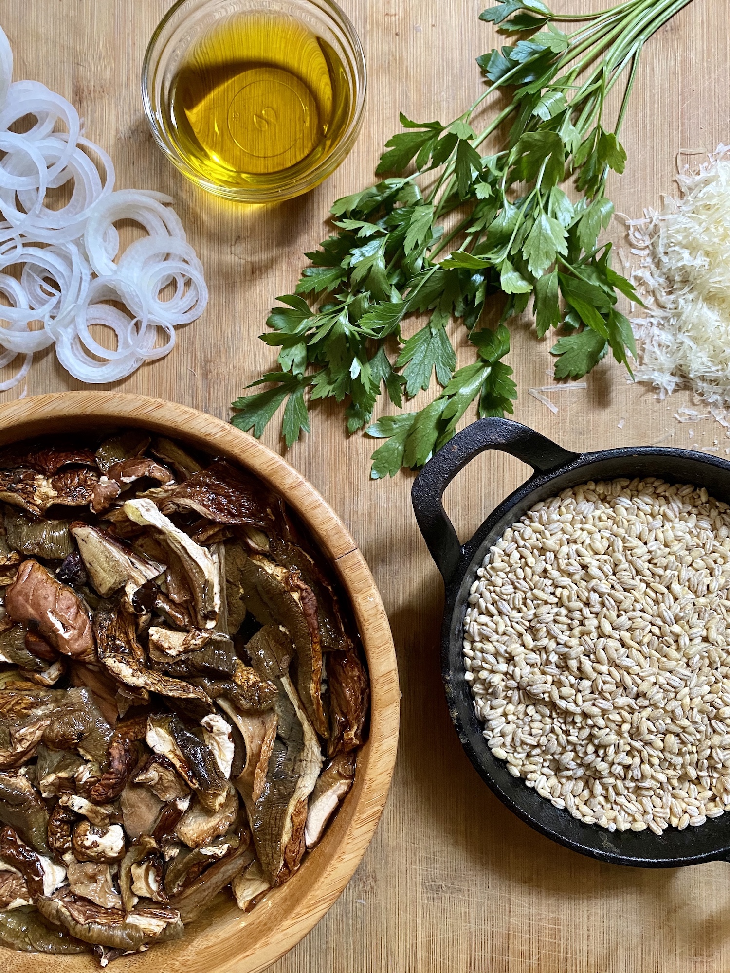 Gustiamo Recipe for Creamy Orzo Barley Porcini Borgotaro Mushrooms