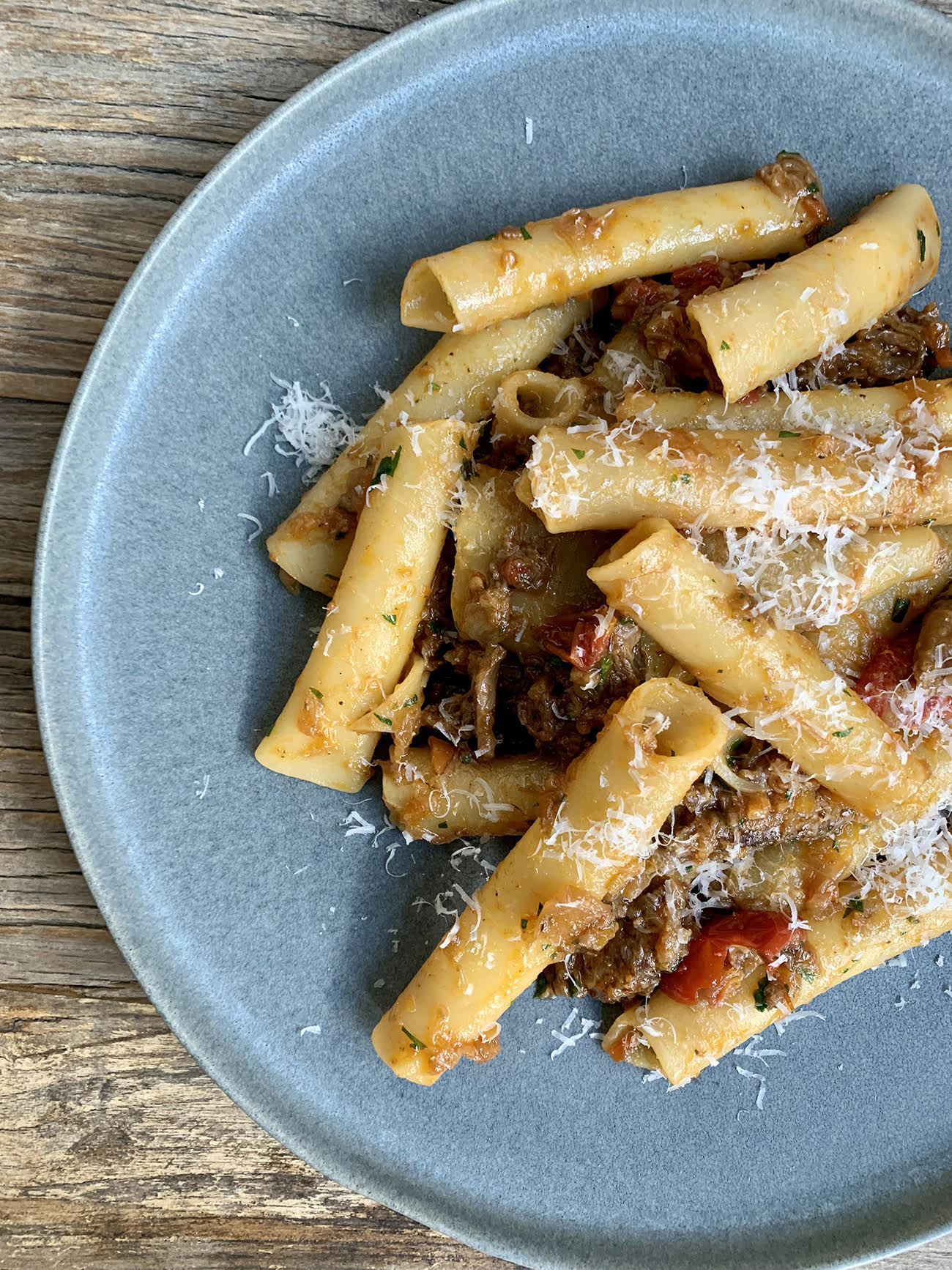 plate of candele alla Genovese pasta