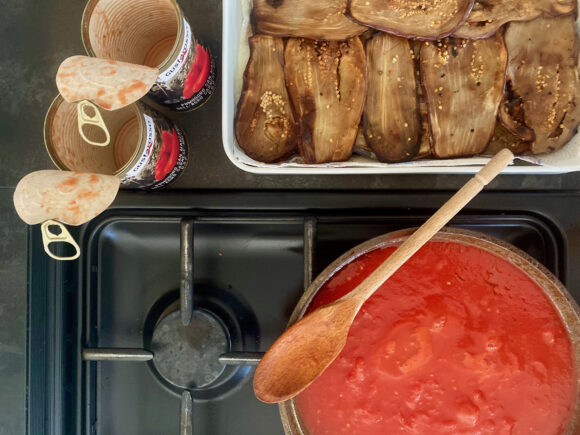 eggplant parmigiana San Marzano tomatoes 