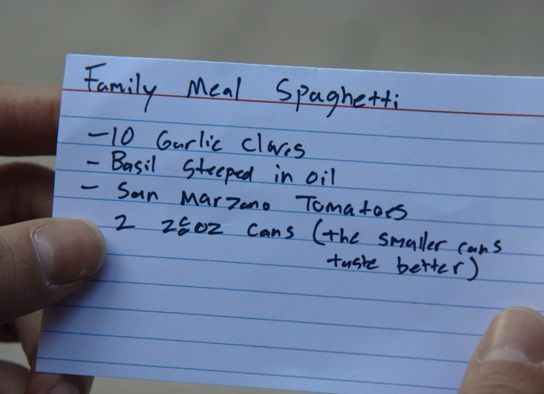 family meal spaghetti the bear