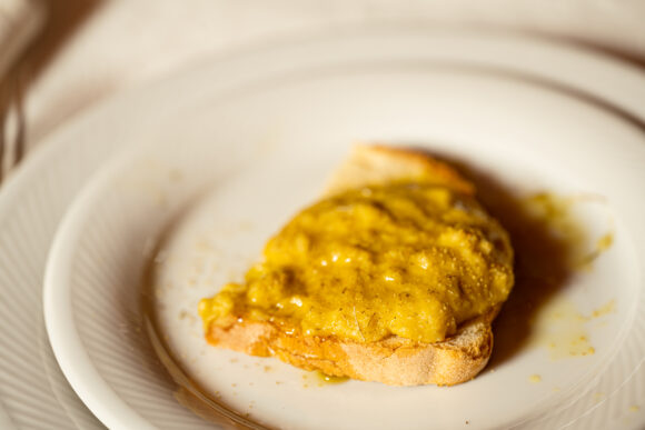 fava bean puree on bread