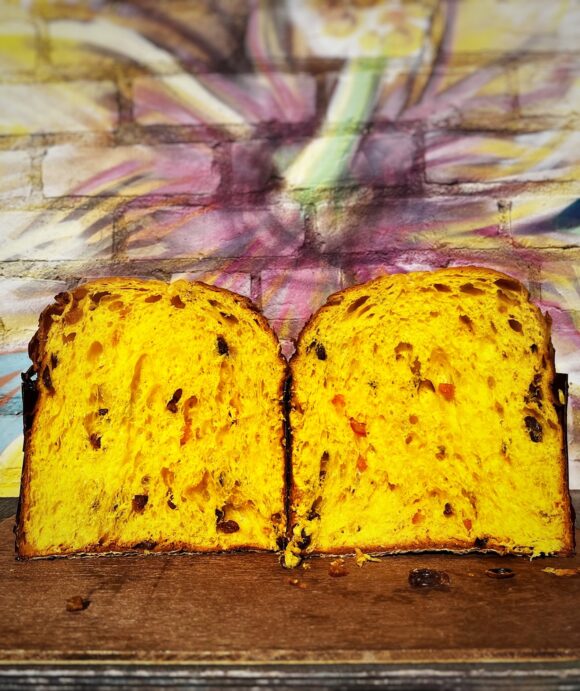 panettone sliced open