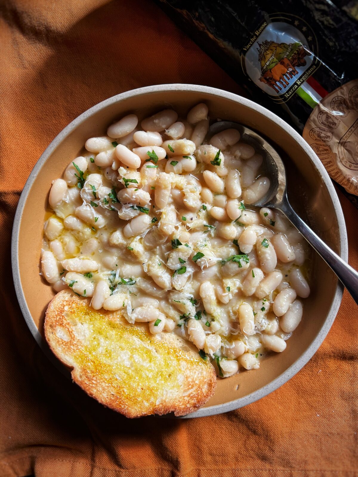 White Bean Soup with Parmesan Broth