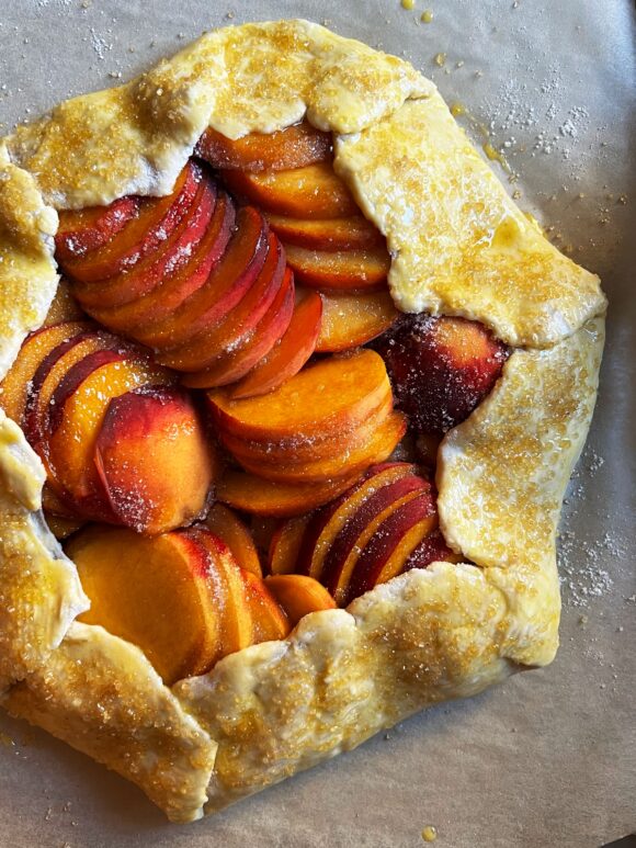 Maiorca Flour peach almond galette