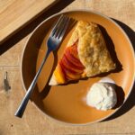 Maiorca flour peach almond galette with ice cream