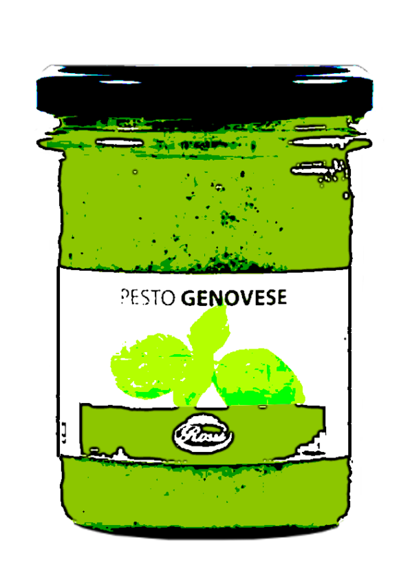 Pesto Genovese sauce pop art Campell Rao's