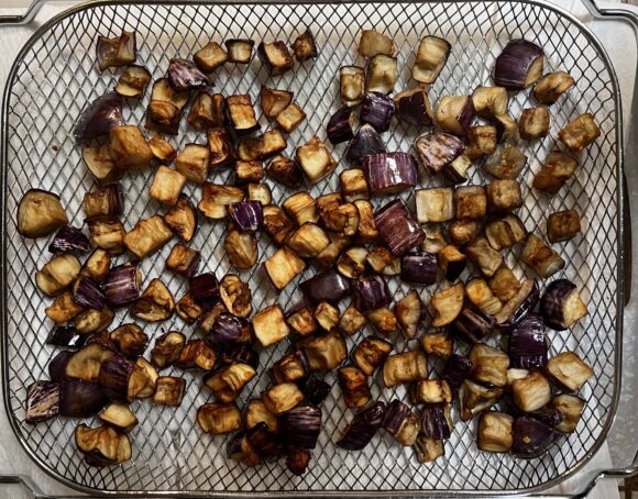 eggplant deep fried in extra virgin olive oil