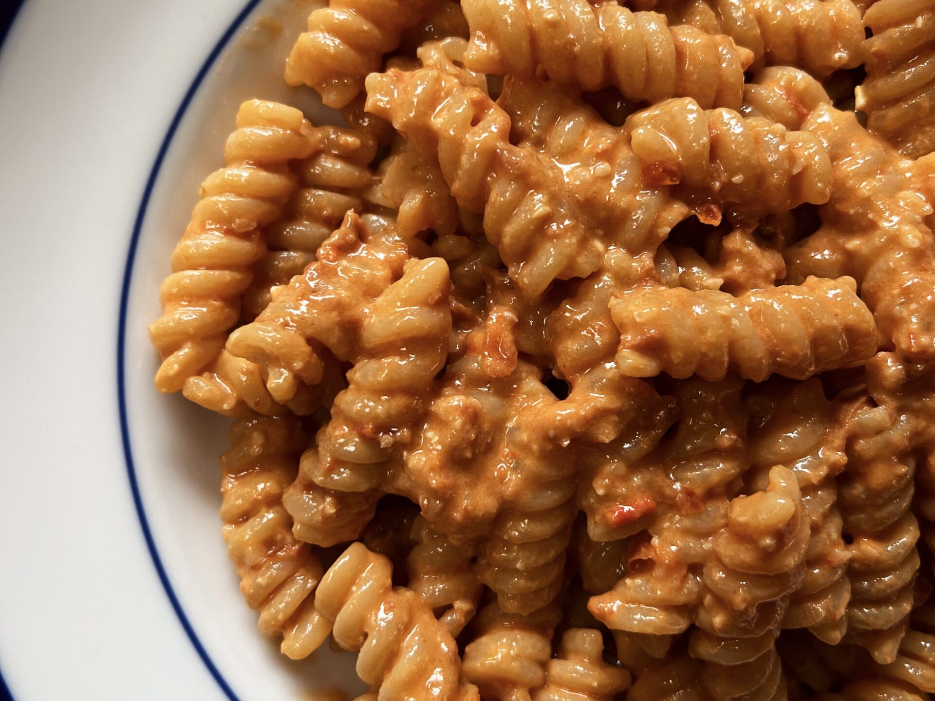 sun dried tomato pesto Rosso with fusilli martelli