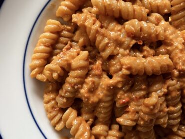 sun dried tomato pesto Rosso with fusilli martelli