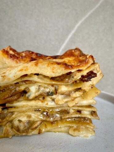 porcini lasagna side view