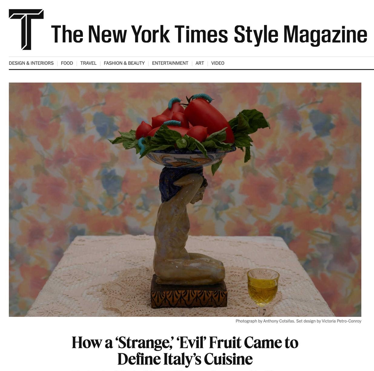 New York Times Style Magazine Gustiamo Pasta al Pomodoro Ligaya Mishan