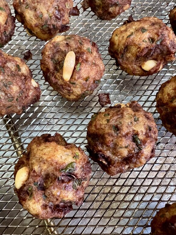 meatballs with pine nuts and colatura di alici